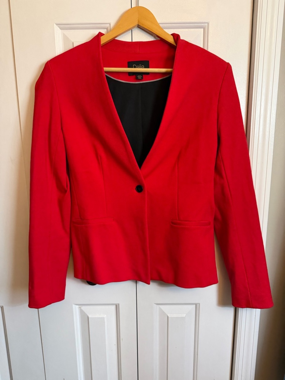 Dalia Red Single-Button Blazer Jacket M